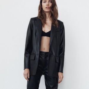 New Without Tags: Zara Leather Blazer